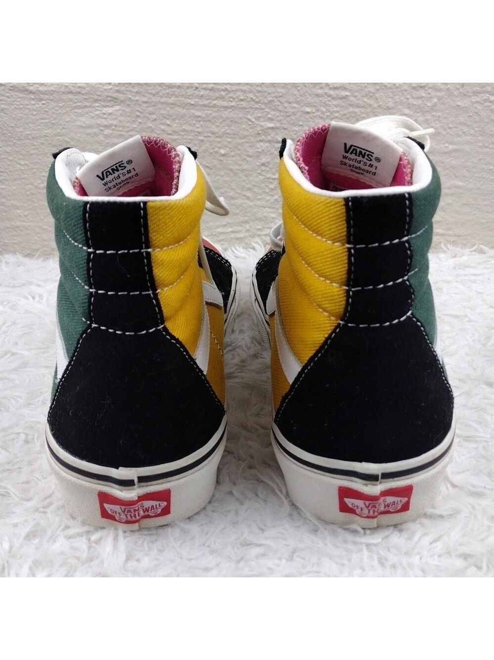 Vans Off The Wall Sk8 Unisex Multi Color Block Canvas Lace Up Hightop Sneaker - Picture 5 of 16